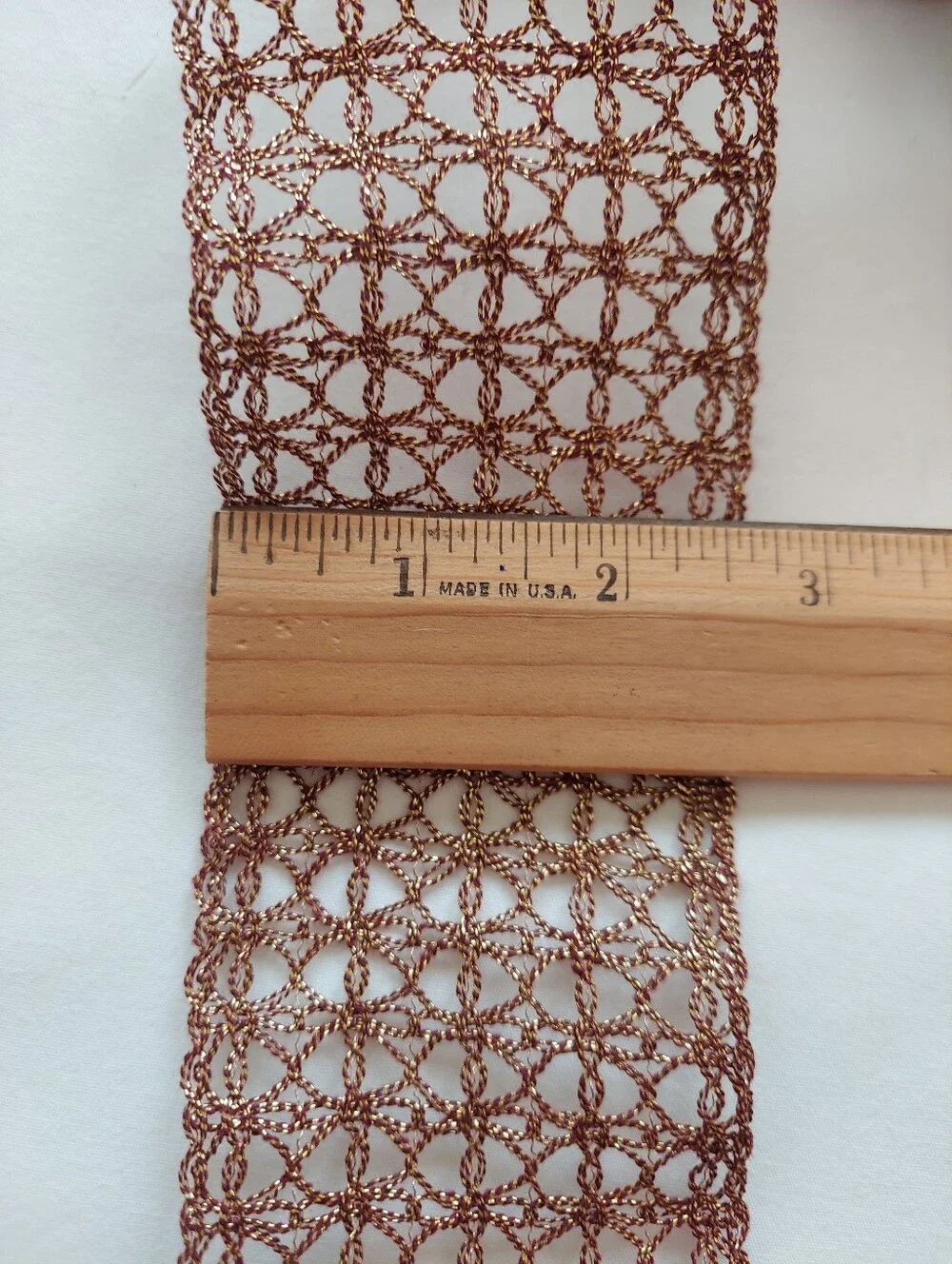 Decorative Metallic Bronze Gold Wired Ribbon, Over 15 Yds, 1yd To 3 1/2 Yd Pcs